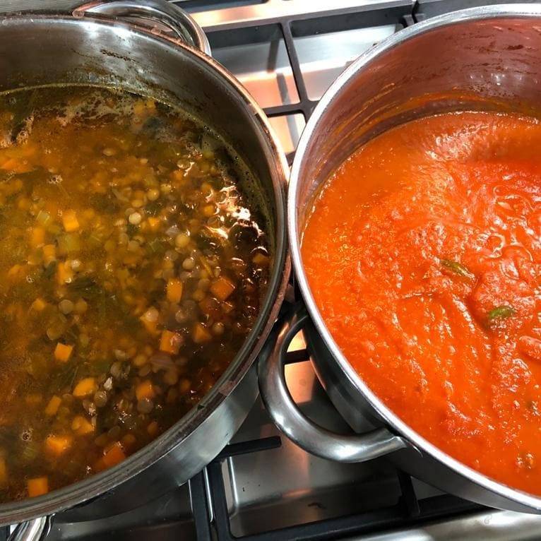 What to do but cook! Lentil soup and tomato sauce from @locofooduae organic veggies 😊 Repost from @adamsjs13 #alwayslocal #alwaysorganic #workwithnature